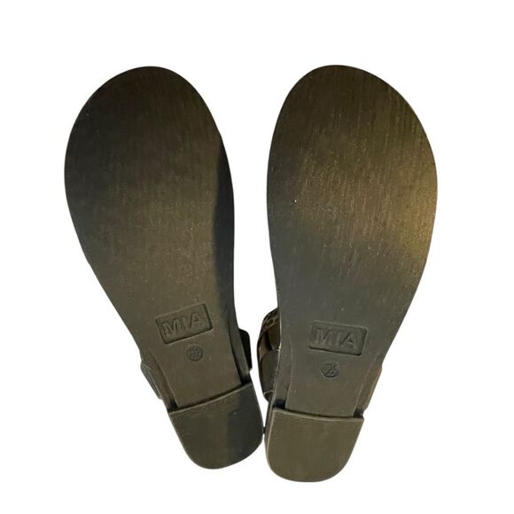 MIA Lydya Leopard Print Sandals Vegan Leather Black Brown Animal Print 7.5 - Picture 10 of 10